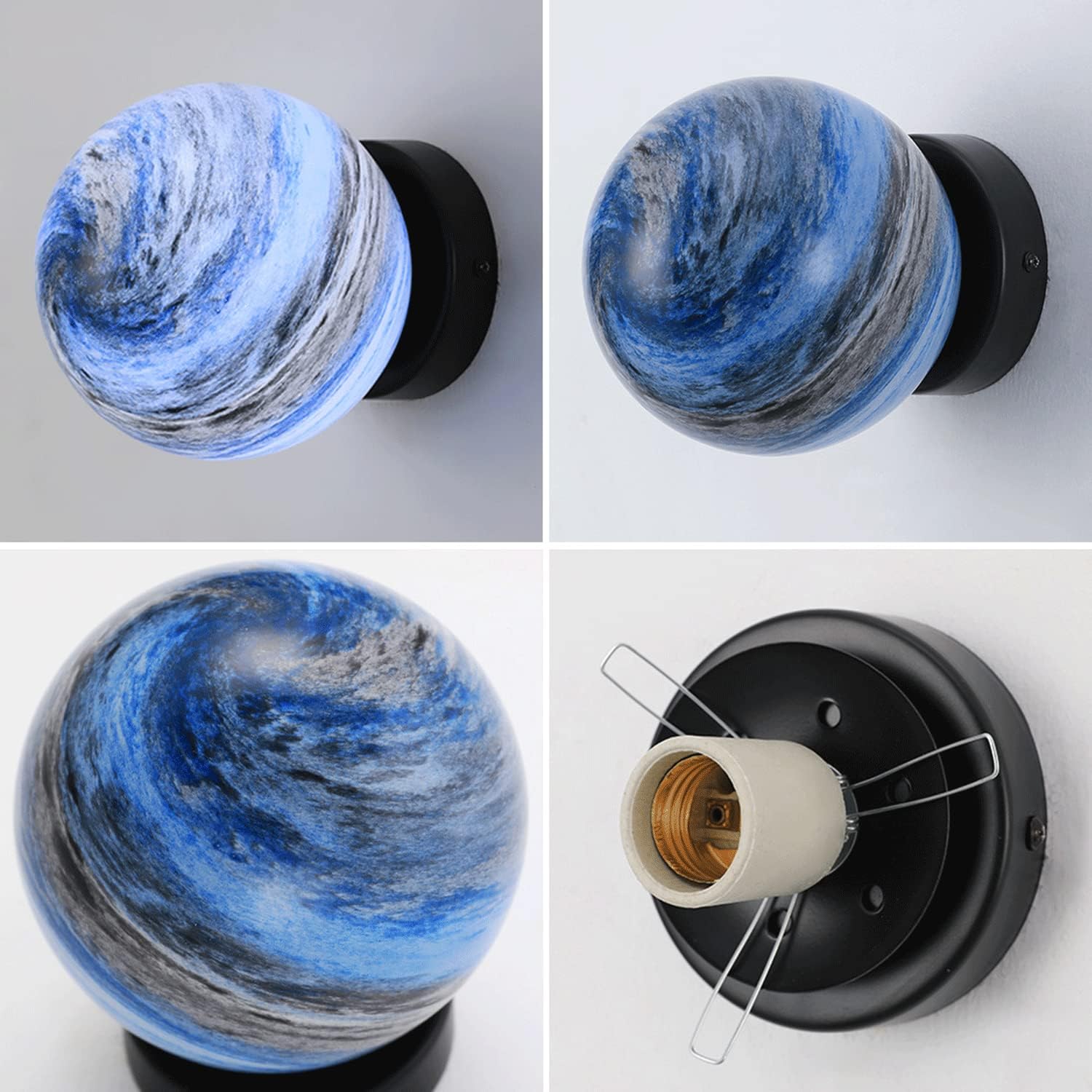 Planet Glass Flush Mount Ceiling & Wall Light