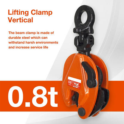 BowLift | Vertical Plate Clamp 1760 Lbs, 1 Ton Plate Lifting Clamp Jaw Opening Up To 0.8 Inch Heavy Duty Lifting Clamp For Lifting And Transporting (1760 Lbs 0.8 Tons)