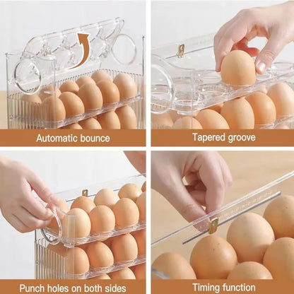 BowLift | Space-saving egg container with flip lid and freshness indicator