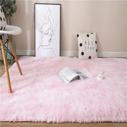 Plush Rainbow Colorful Fur Rug | Skanto
