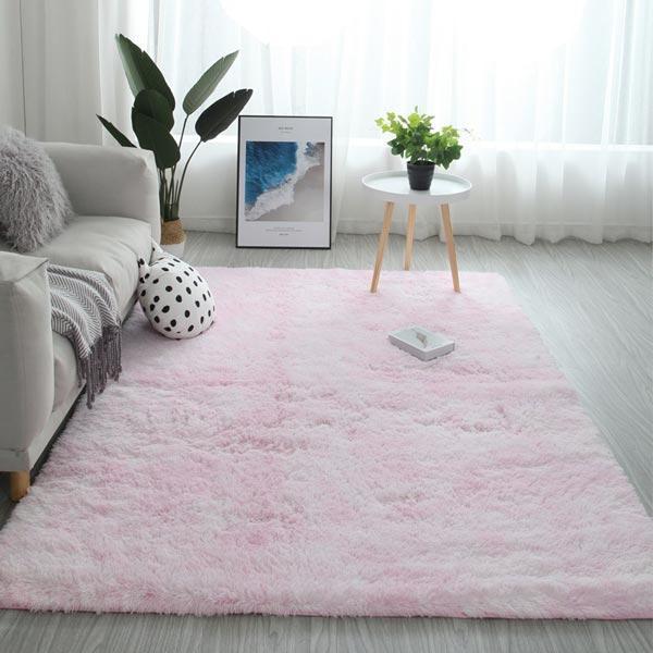 Plush Rainbow Colorful Fur Rug | Skanto