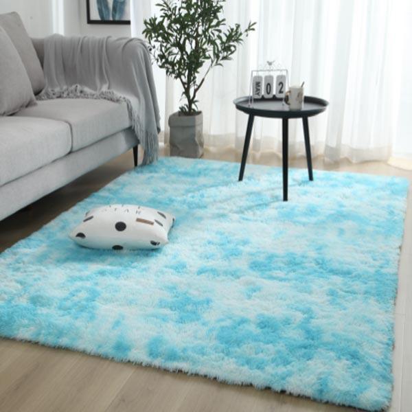 Plush Rainbow Colorful Fur Rug | Skanto