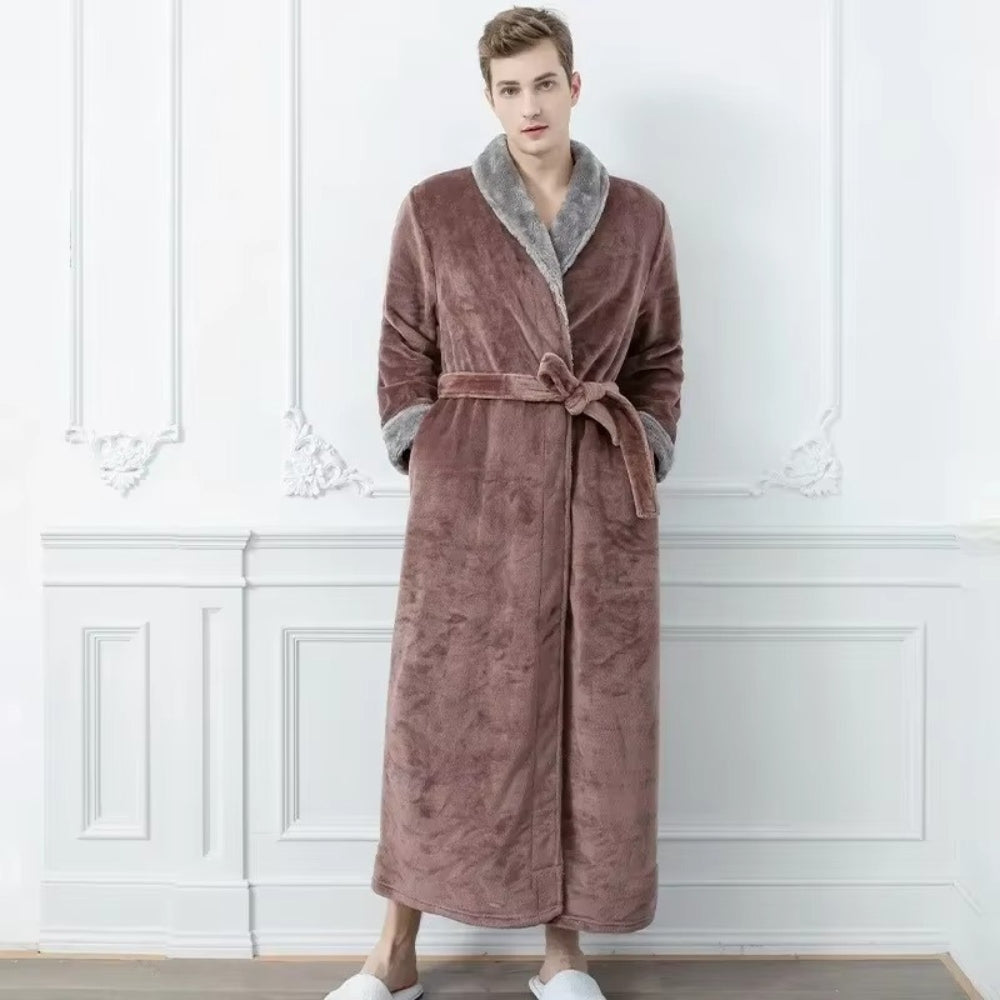 Skanto | Plush Fleece Contrast Trim Bathrobe