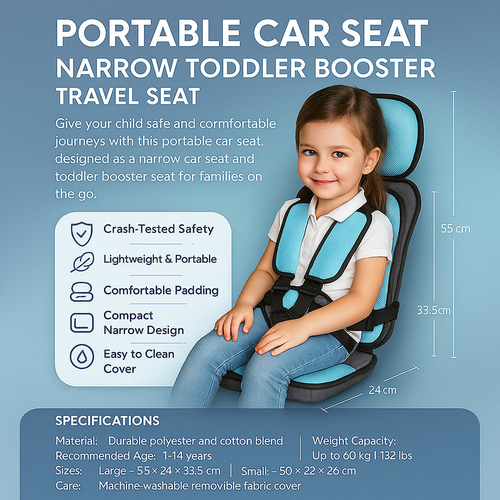 BowLift | Portable Car Seat Narrow Toddler Booster Travel Seat