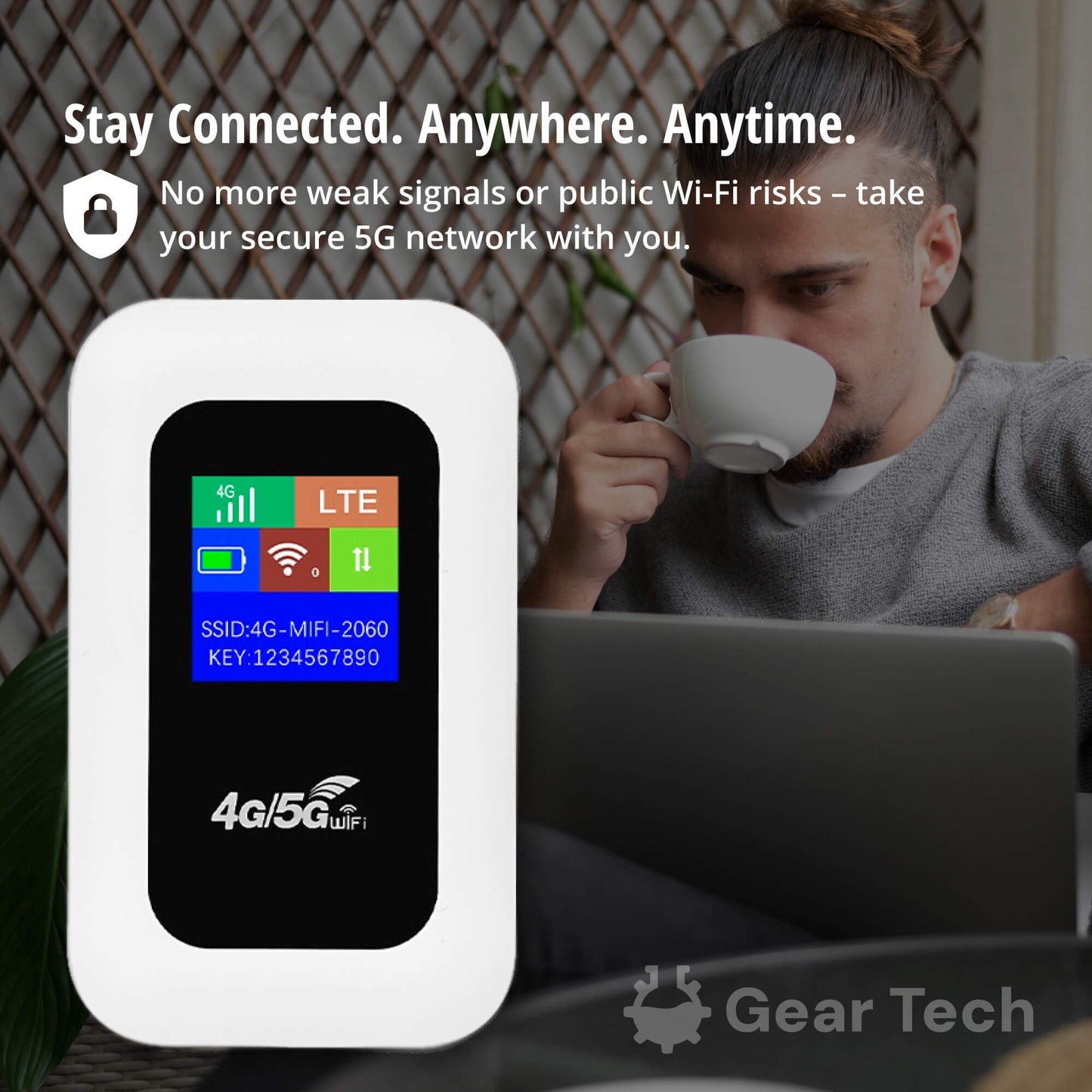 Skanto | Portable 5G Wi-Fi Router | Secure, High-Speed Connection for Travel and Home Use