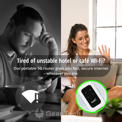 Skanto | Portable 5G Wi-Fi Router | Secure, High-Speed Connection for Travel and Home Use