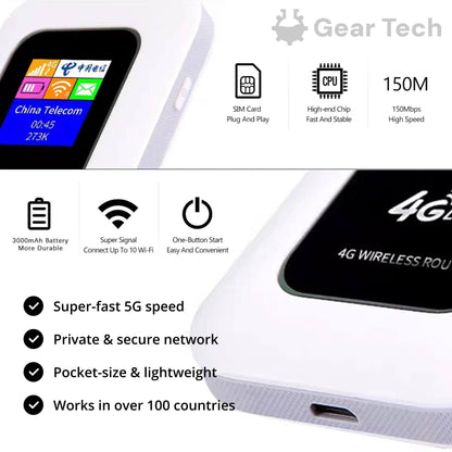 Skanto | Portable 5G Wi-Fi Router | Secure, High-Speed Connection for Travel and Home Use