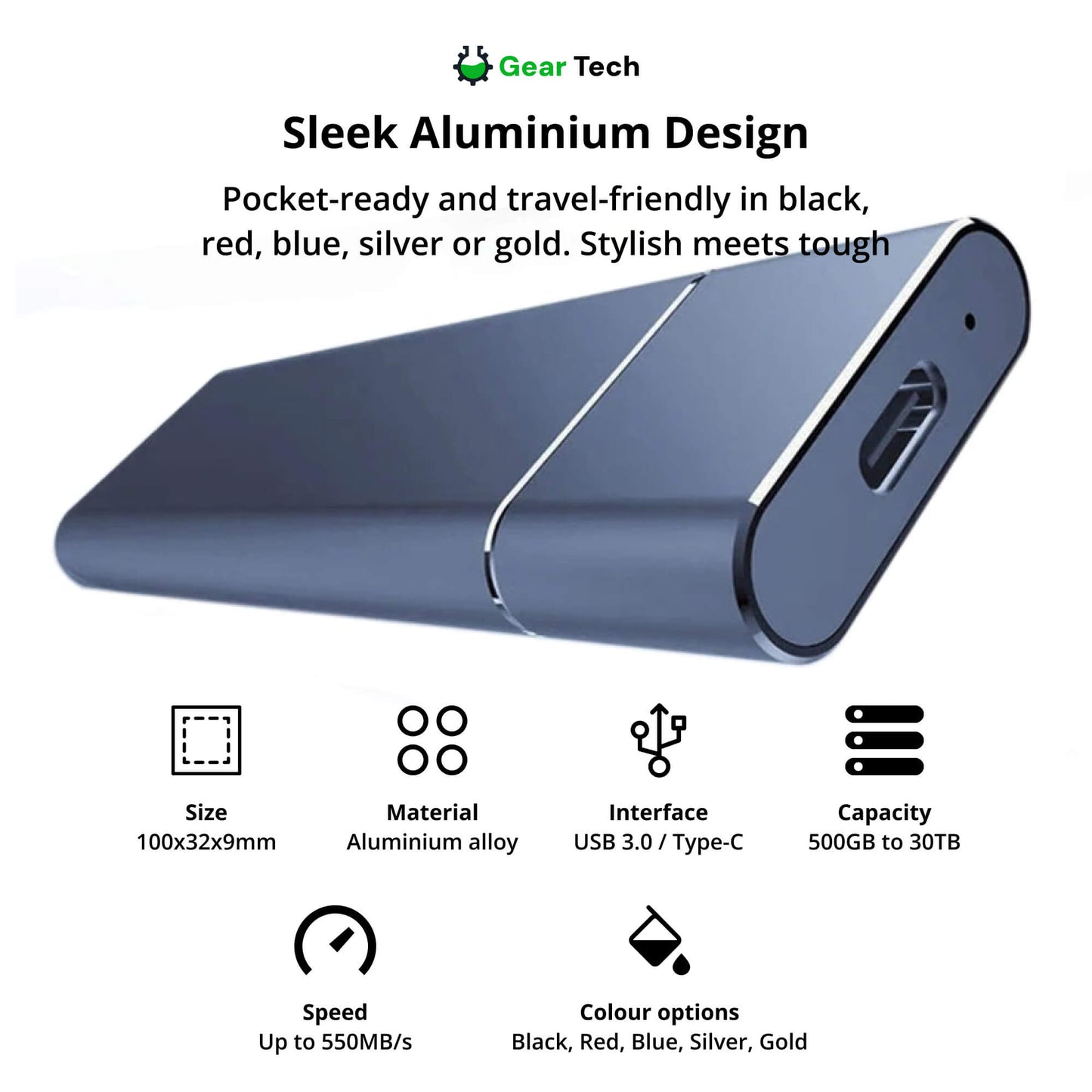 Skanto | Portable SSD for Large Storage – 5TB External Hard Drive with Blazing Fast Transfer Speeds