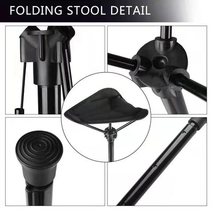 BowLift | Adjustable Aluminum Alloy Folding Camping Stool 125kg Load Bearing for Hiking Travel