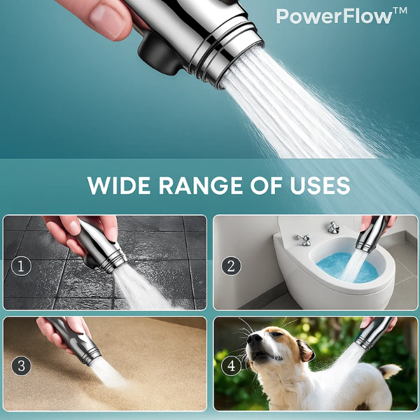 BowLift | PowerFlow™ High Pressure Showerhead | Powerful Showerhead for Maximum Water Pressure