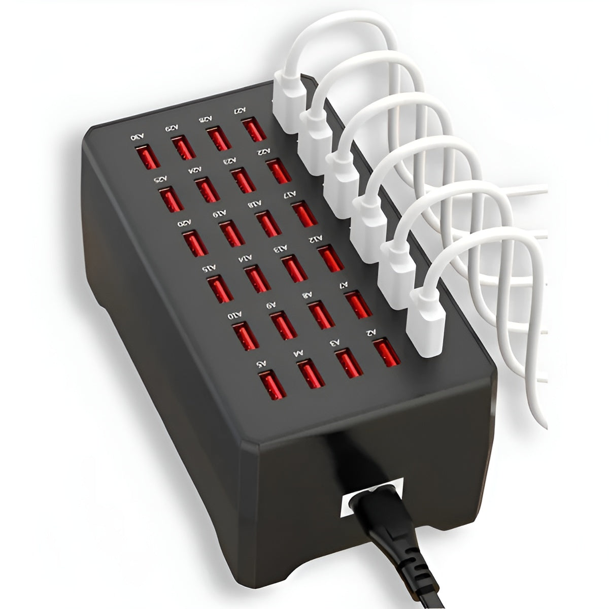 BowLift | Voltura Multi-USB Charging Station | 30 Ports | Fast Charging & Surge Protection | Compact & Durable