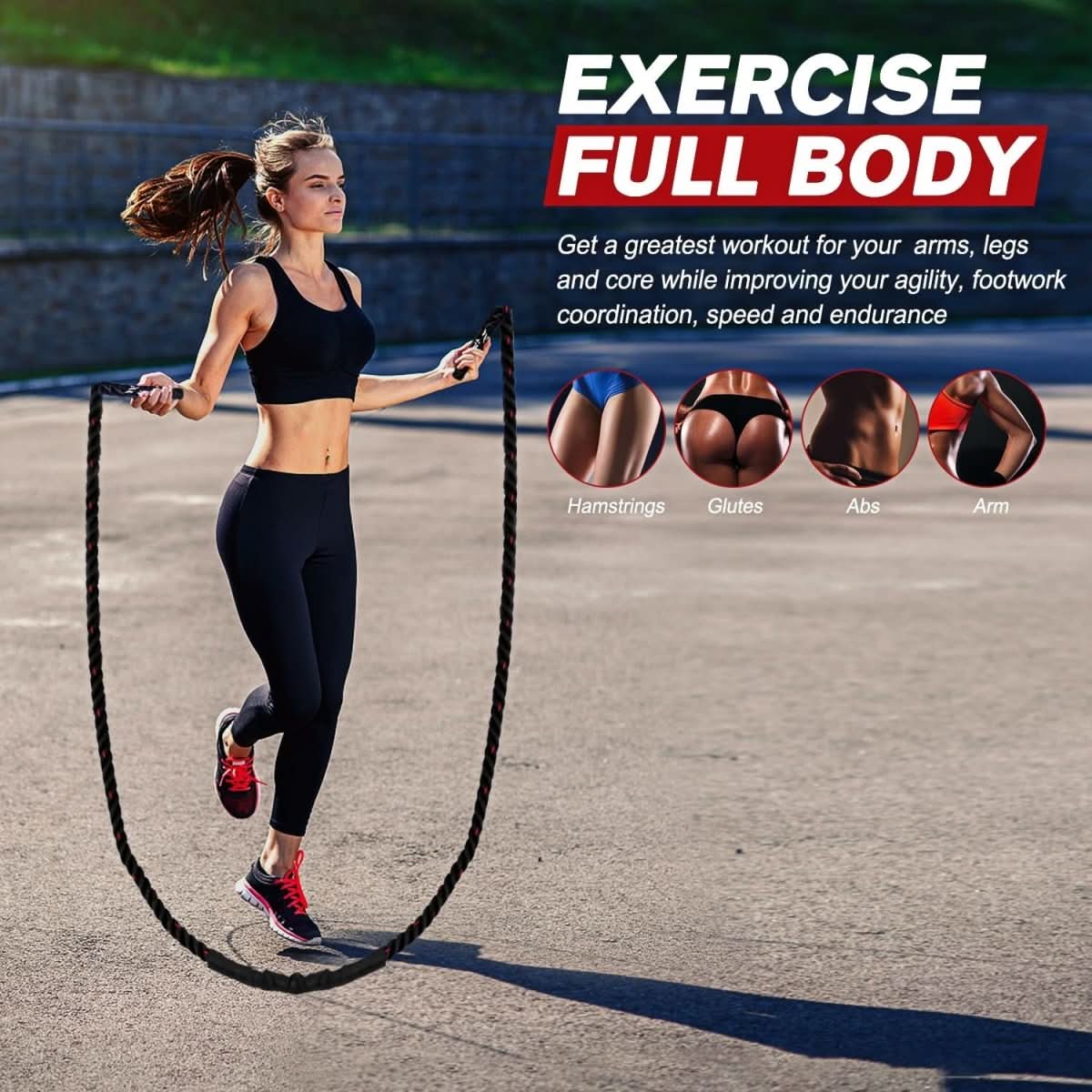 Skanto | Adjustable Jump Rope with Weights for Strength and Endurance Training