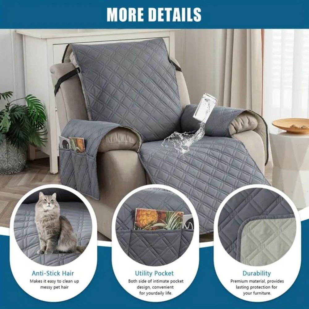Skanto | Quilted Waterproof Recliner Cover Armchair Protector