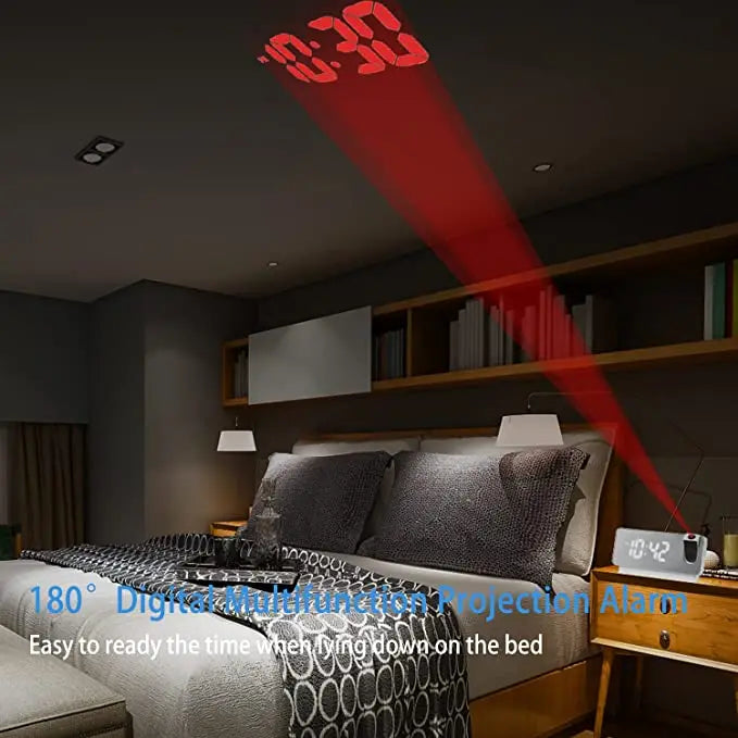 BowLift | Projection alarm clock with mirror display and large LED screen
