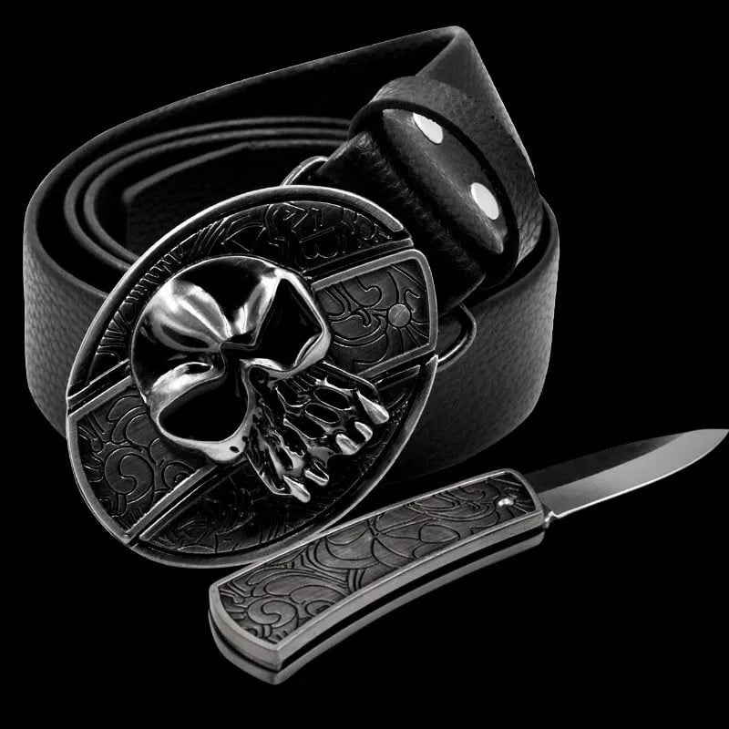 Sandsberg | Men's Leather Punk Belt | Vintage Metal Buckle Designs