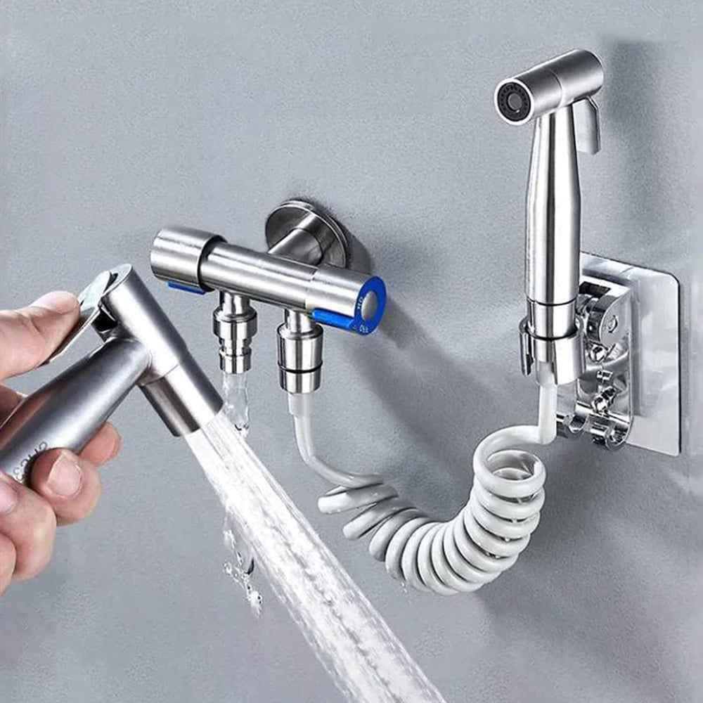 Skanto | PureMist Handheld Bidet Sprayer with Adjustable Water Flow – Stainless Steel Hygiene Kit