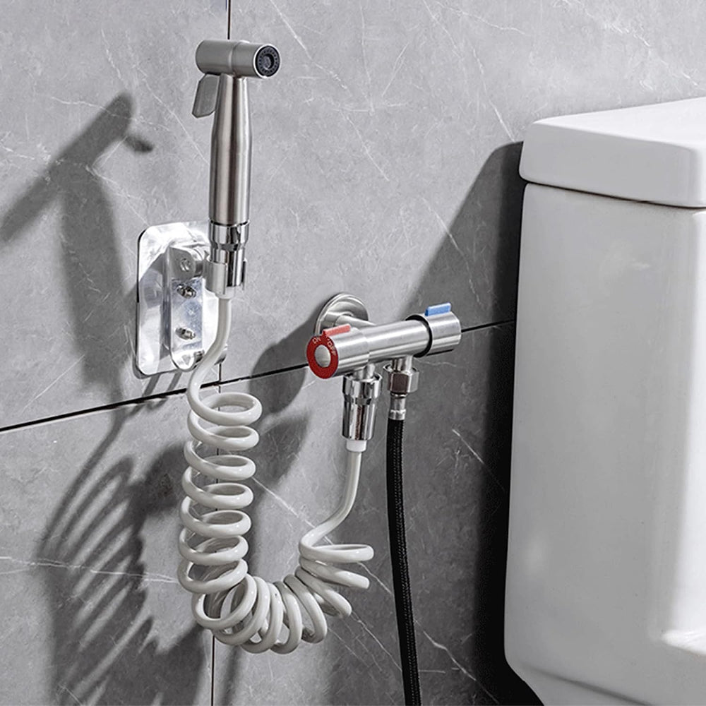 Skanto | PureMist Handheld Bidet Sprayer with Adjustable Water Flow – Stainless Steel Hygiene Kit