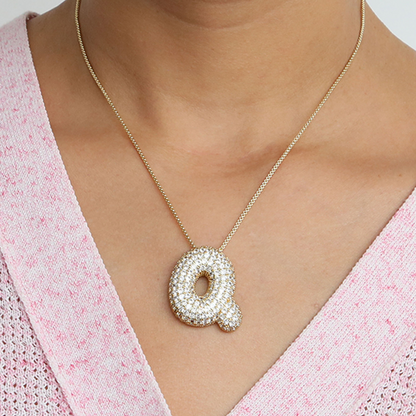BowLift | Chunky Bubble Diamond Dazzle Initial Necklaces