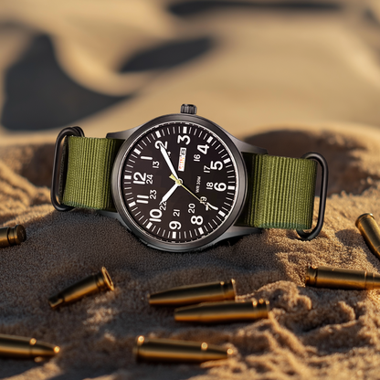 Skanto | Men's Rugged Outdoor Watch – Stainless Steel Waterproof Military Style