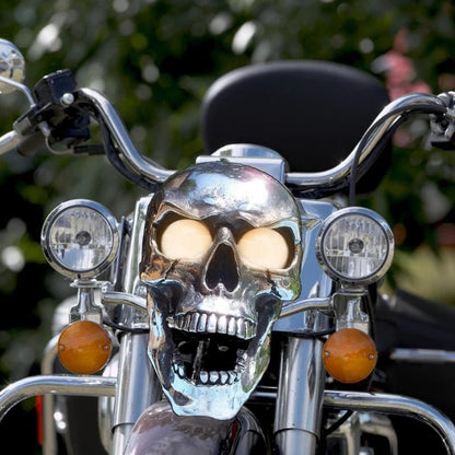 Kalsten | LED Motorcycle Skull Lamp with Unique Eye Glow and Chrome Finish