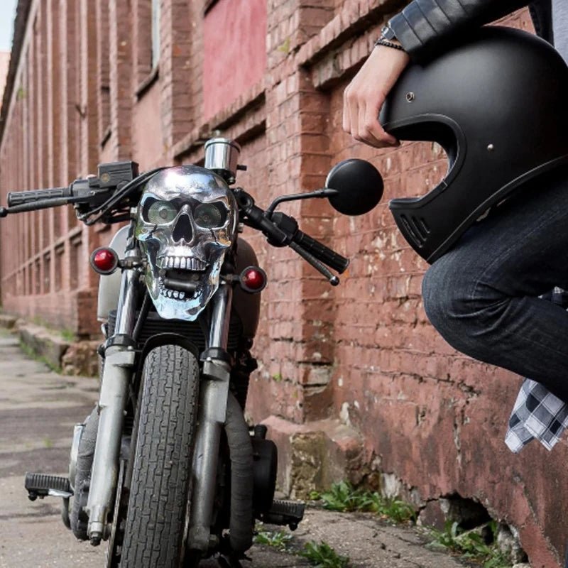 Kalsten | LED Motorcycle Skull Lamp with Unique Eye Glow and Chrome Finish