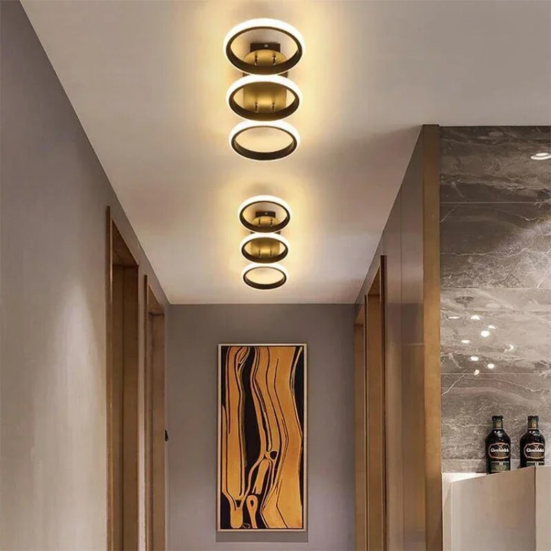 Modern LED Ring Chandelier – Minimalist Ceiling Light for Living Room and Dining Area | Karnz