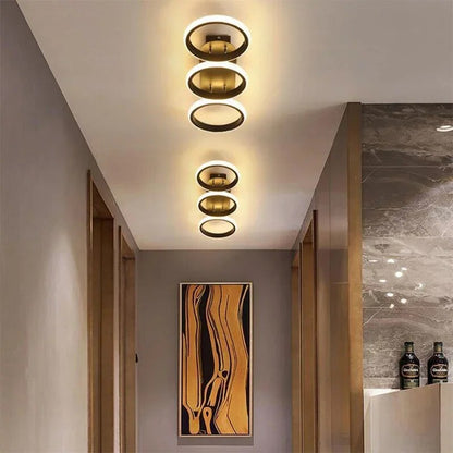 Modern LED Ring Chandelier – Minimalist Ceiling Light for Living Room and Dining Area | Karnz