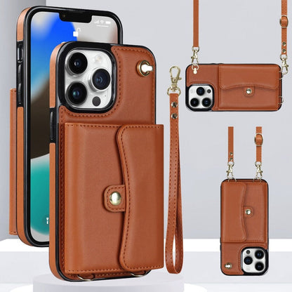 Leather shoulder bag with tote bag and lanyard for the iPhone