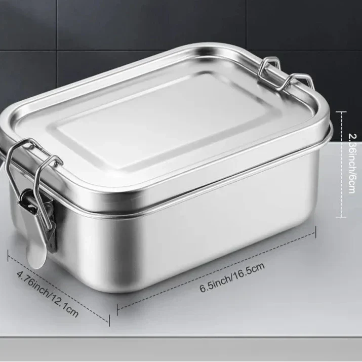 BowLift | RVS Bento Lunchbox 800ml – Leak-proof, Compartments, Dishwasher Safe