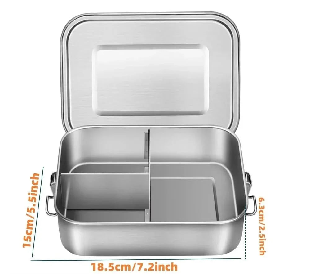 BowLift | RVS Bento Lunchbox 800ml – Leak-proof, Compartments, Dishwasher Safe