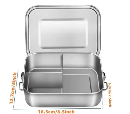 BowLift | RVS Bento Lunchbox 800ml – Leak-proof, Compartments, Dishwasher Safe
