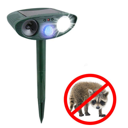Brehn | Raccoon Outdoor Ultrasonic Repeller - Solar-powered Ultrasonic Animal and Pest Repeller - Get rid of raccoons within 48 hours