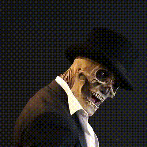 Latex Skeleton Halloween Mask with Visible Brain Design, 48 × 38 × 38 cm