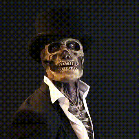 Latex Skeleton Halloween Mask with Visible Brain Design, 48 × 38 × 38 cm
