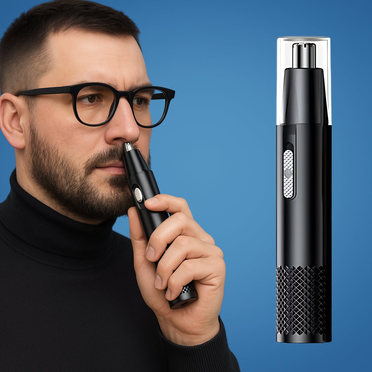 Skanto | Rechargeable Nose Hair Trimmer | Cordless, Safe Blades & Portable Design for Men and Women