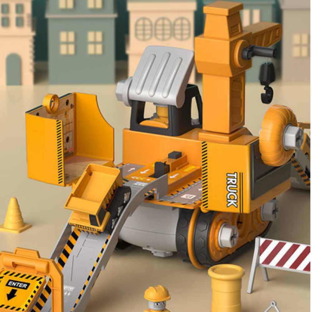 Skanto | LittleBuilder – Construction Truck, Excavator, and Crane Toy Set for Kids