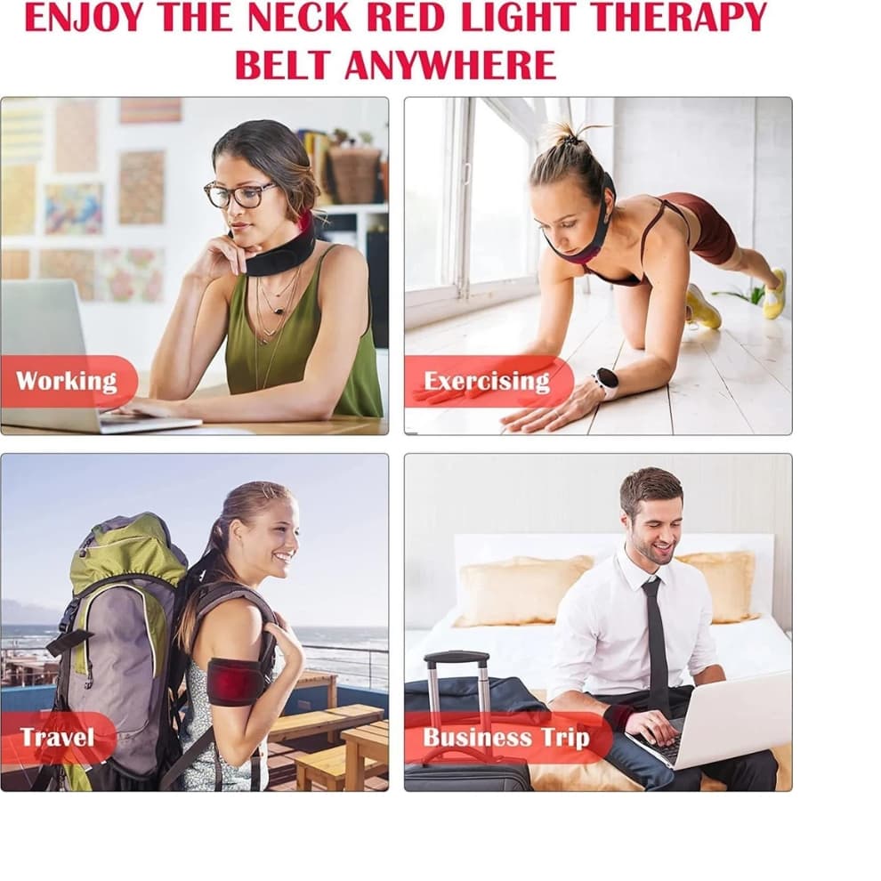 Skanto | Red Light Therapy Neck Wrap - Effective Heat and Massage for Neck Pain Relief