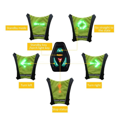 BowLift | Turn Signal Cycling Reflective Safety LED Vest Cyclist Outdoor Waterproof