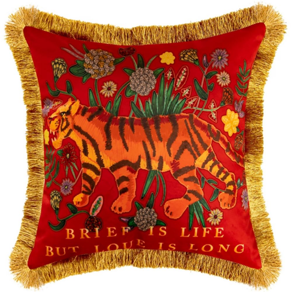 BowLift | Regal Tiger Artistic Velvet Cushion Cover