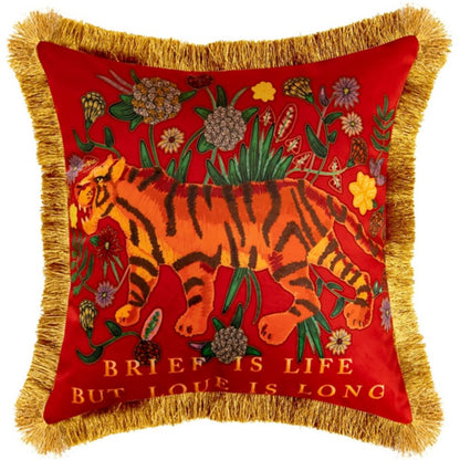 BowLift | Regal Tiger Artistic Velvet Cushion Cover
