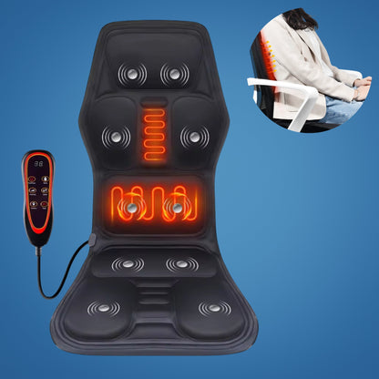 RelaxPulse | Massage Chair Pad – Heated Vibration Seat Cushion – Adjustable Lumbar Support – for Home, Office & Car Use Bowlift