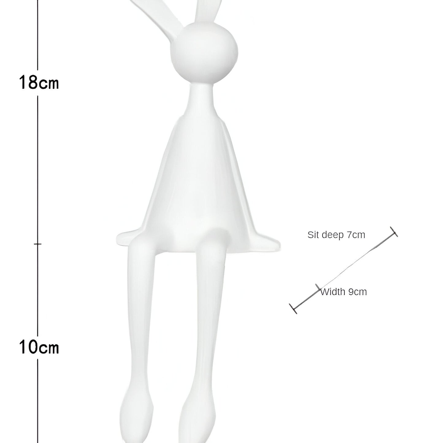 BowLift | ResinLux | Modern Resin Easter Bunny – Black, White, or Blue Sitting Rabbit Decoration