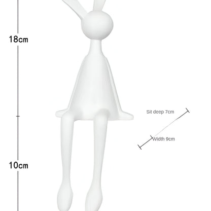 BowLift | ResinLux | Modern Resin Easter Bunny – Black, White, or Blue Sitting Rabbit Decoration