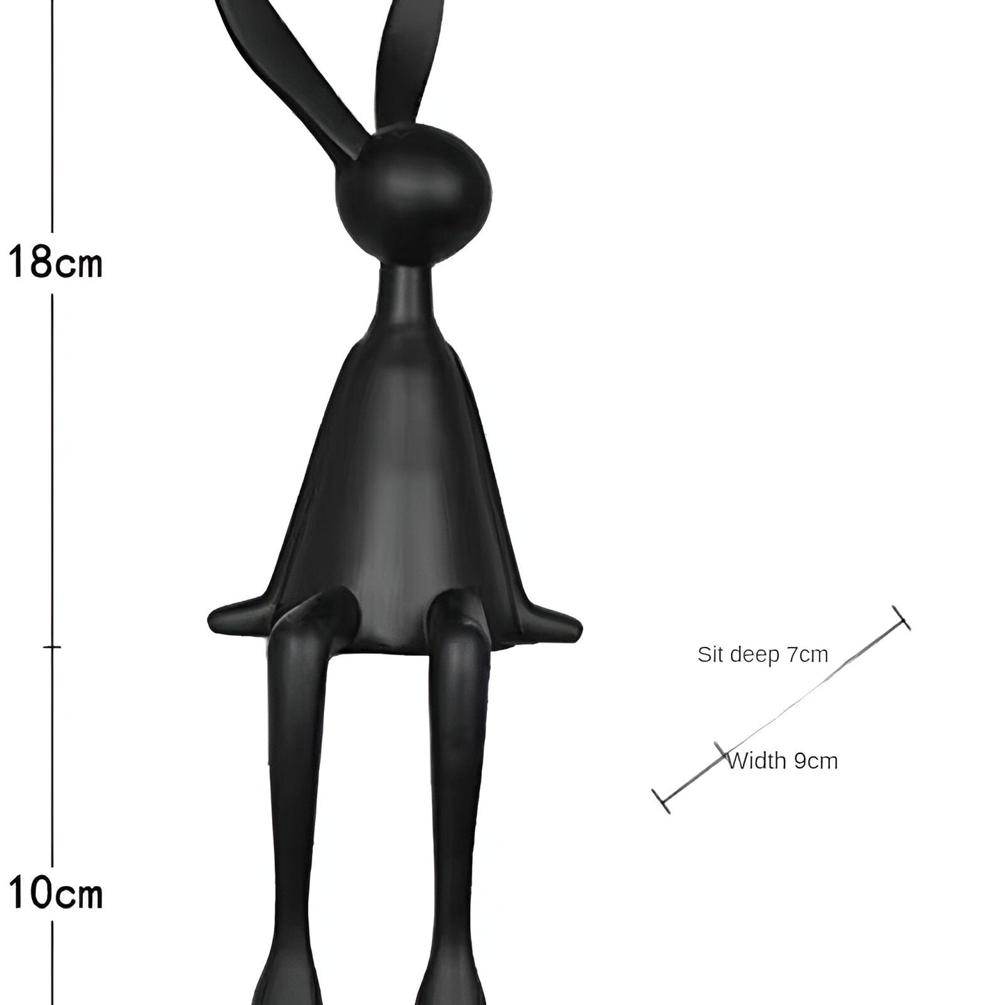 BowLift | ResinLux | Modern Resin Easter Bunny – Black, White, or Blue Sitting Rabbit Decoration
