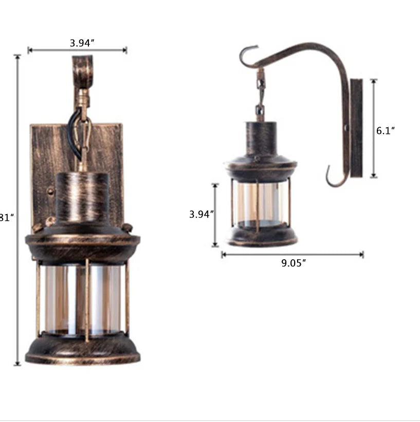 Skanto | Vintage Industrial Wall Lamp - Rustic Lamp for Loft, Cafe & Living Room
