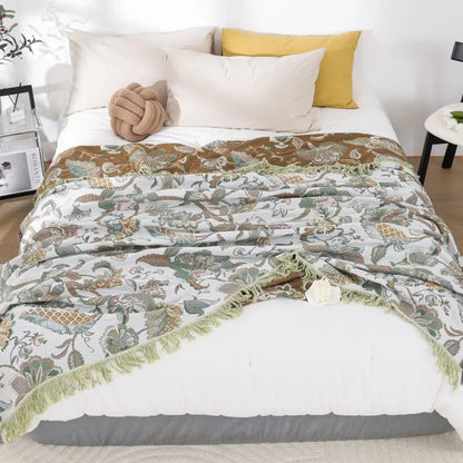BowLift | Reverie Floral Tassel Cotton Blanket