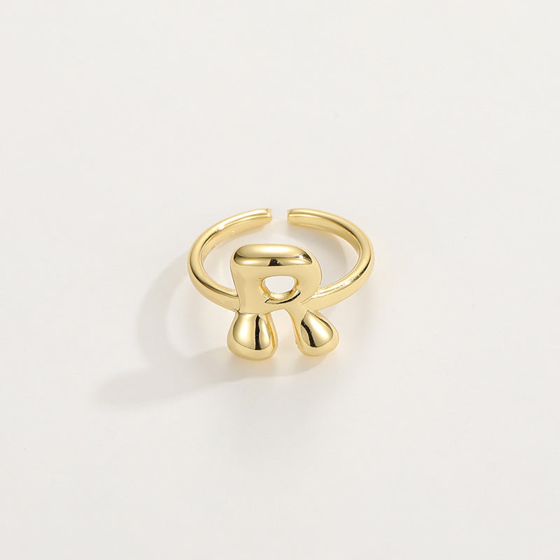 BowLift | Cute Bubble Letter Initial Ring