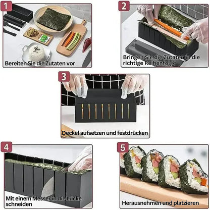 BowLift | Sushi Rolls and Cutting Set – Practical Sushi Kit with Templates and Accessories
