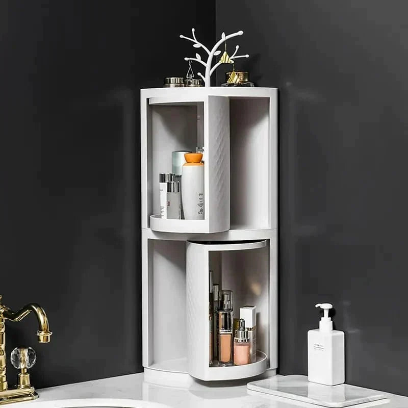 Rotatable Corner Bathroom Organizer Bowlift