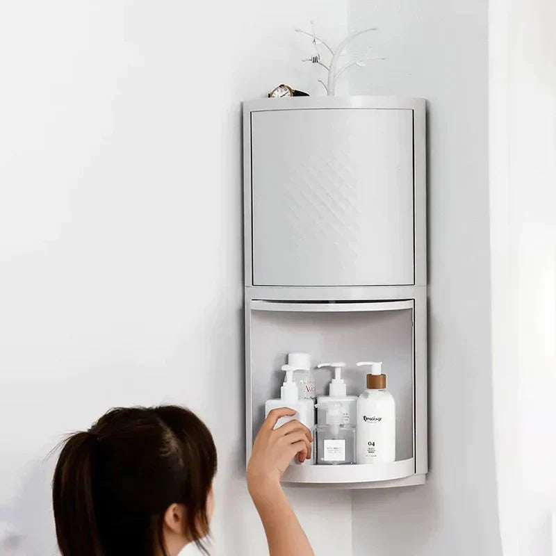 Rotatable Corner Bathroom Organizer Bowlift